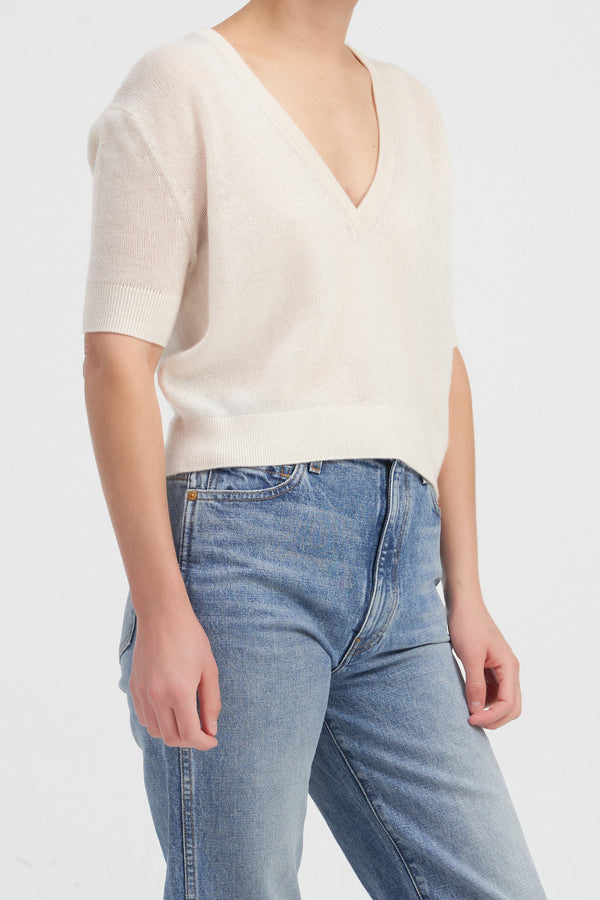 Zermatt Short Sleeve Wool Cashmere Sweater