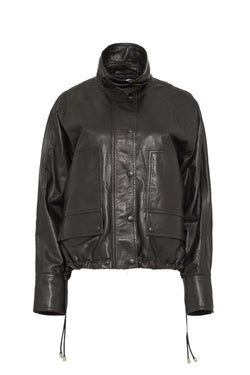 The Harper Leather Balloon Jacket