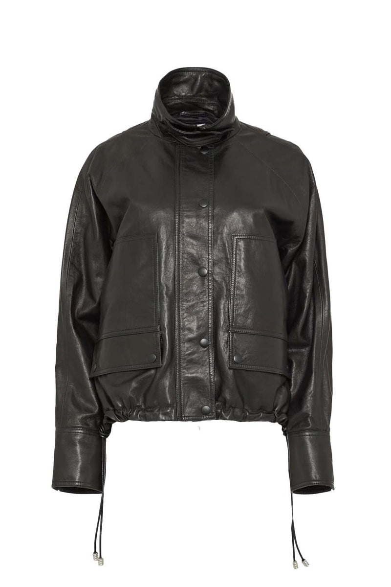 The Harper Leather Balloon Jacket