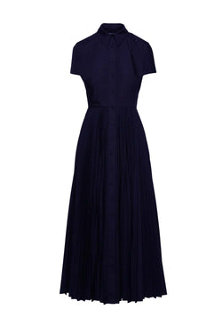 The Meghan Pleated Cap Sleeve Cotton Shirtdress