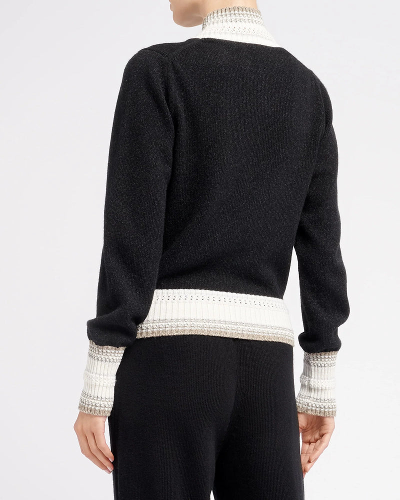 Mottled Cashmere Zip-up Cardigan