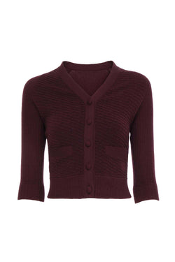 Wool Fitted V-neck Cardigan
