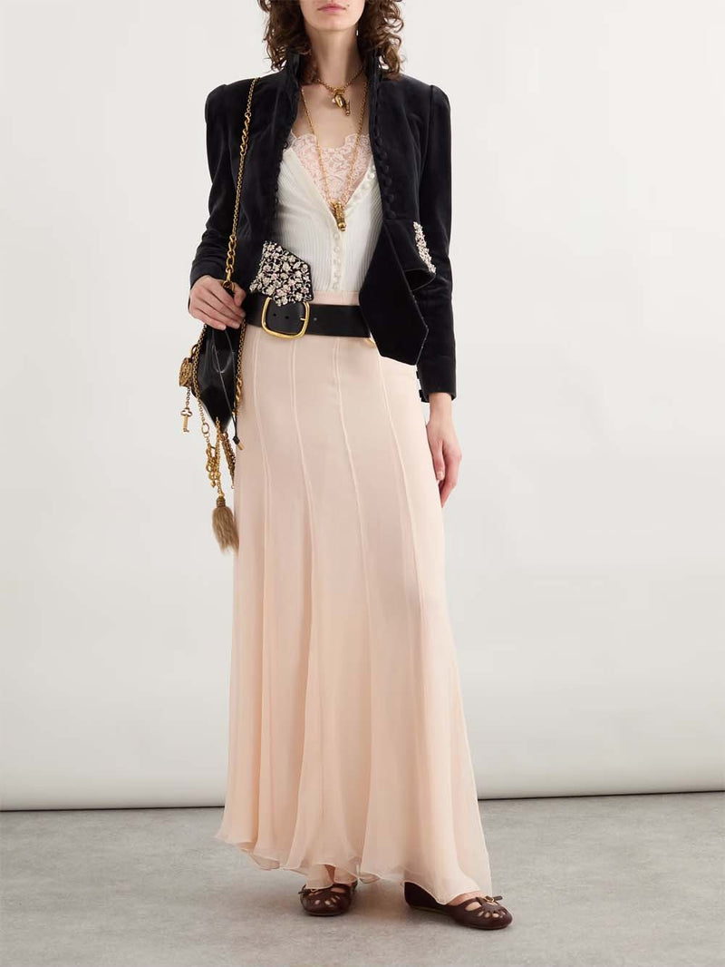 Organic Silk-mousseline Maxi Skirt