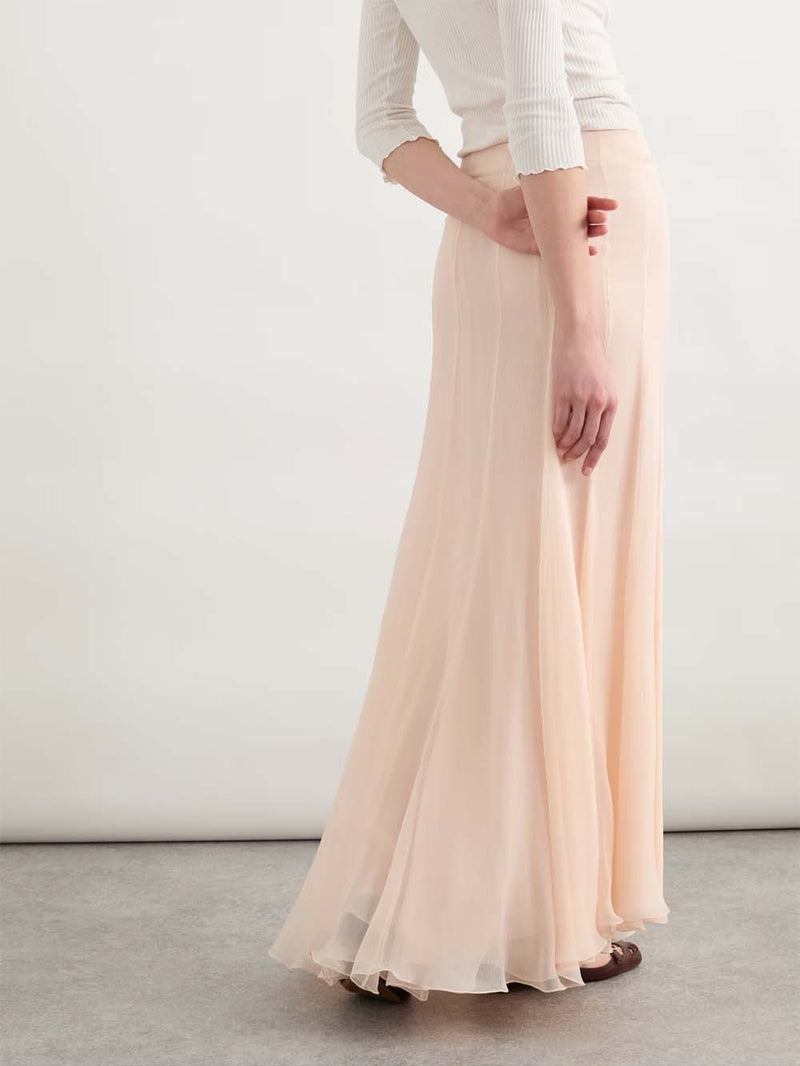 Organic Silk-mousseline Maxi Skirt