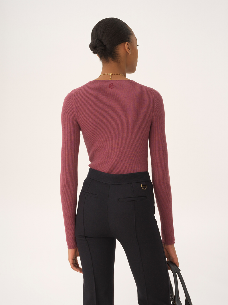 Merino Wool Henley Knit Top