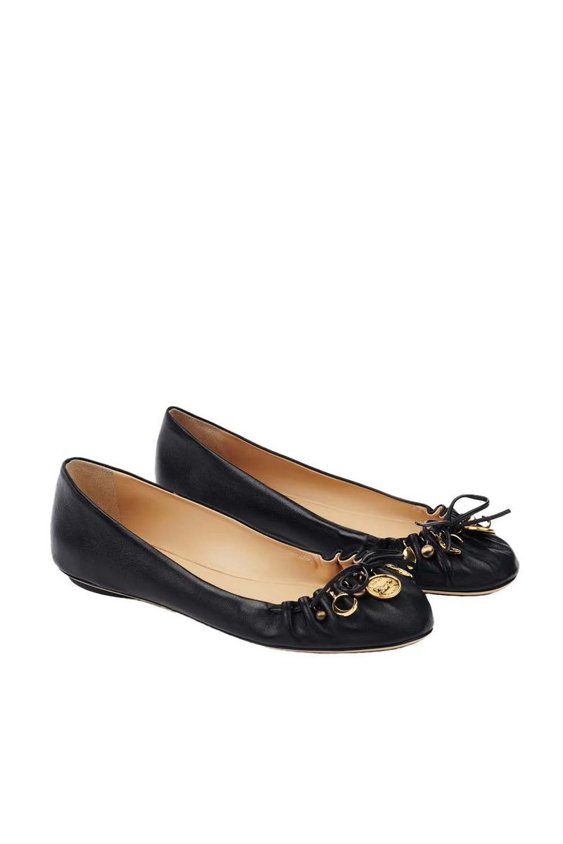 Charm Embellished Ballerina Flats