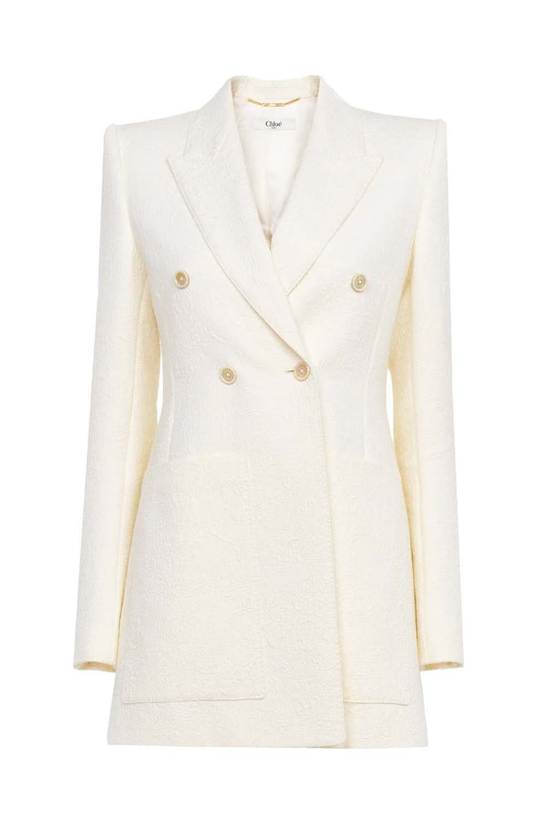 Cotton-Mix Jacquard Tailored Jacket