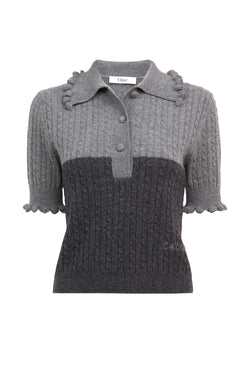 Wool & Cashmere Short-sleeve Polo Knit