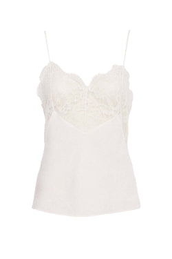 Lace-Trimmed Silk Jacquard Camisole