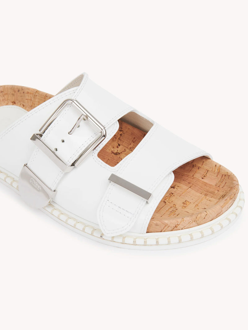 Rebecca Buckled Leather Slides