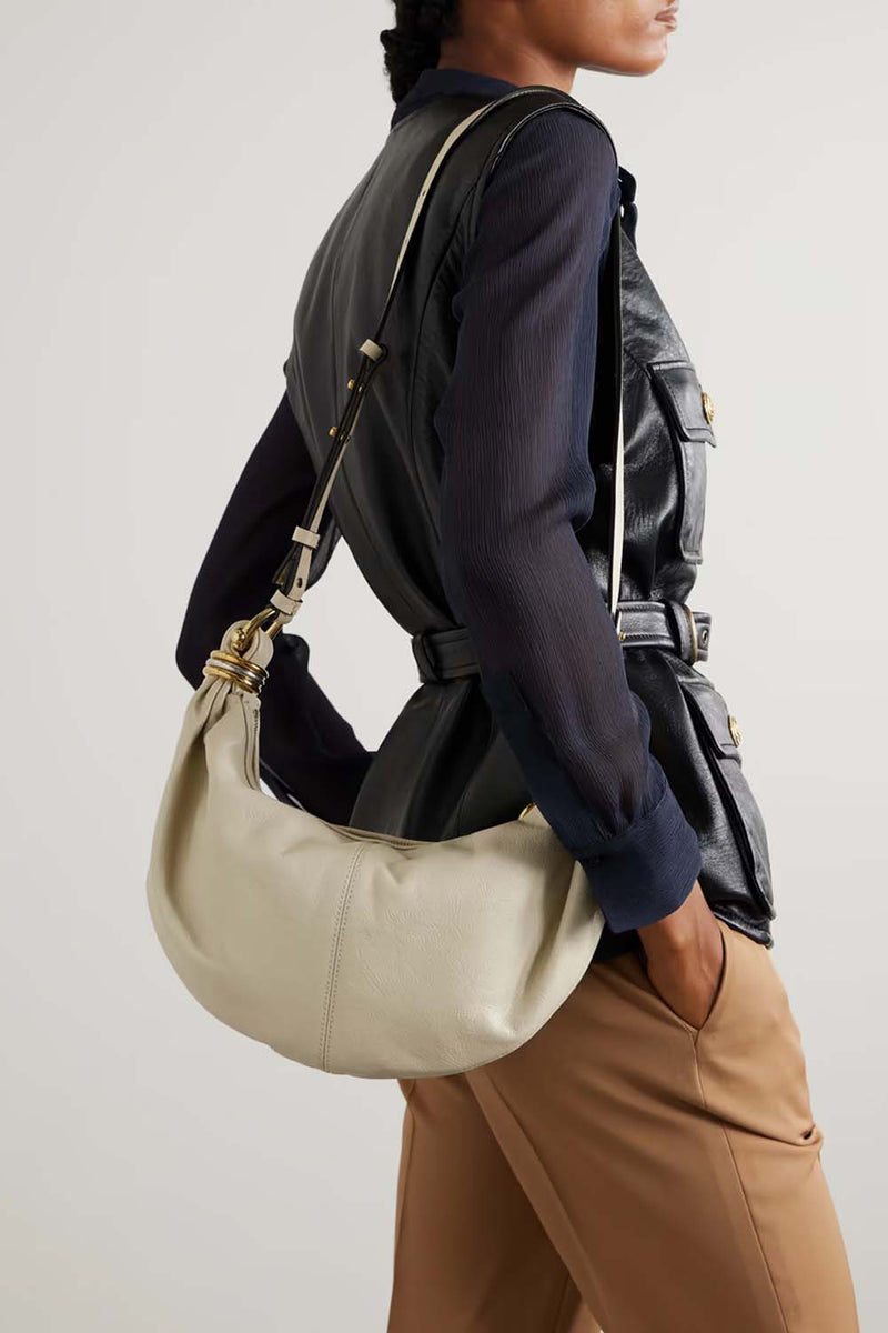 Small Bracelet Grained Leather Hobo Bag
