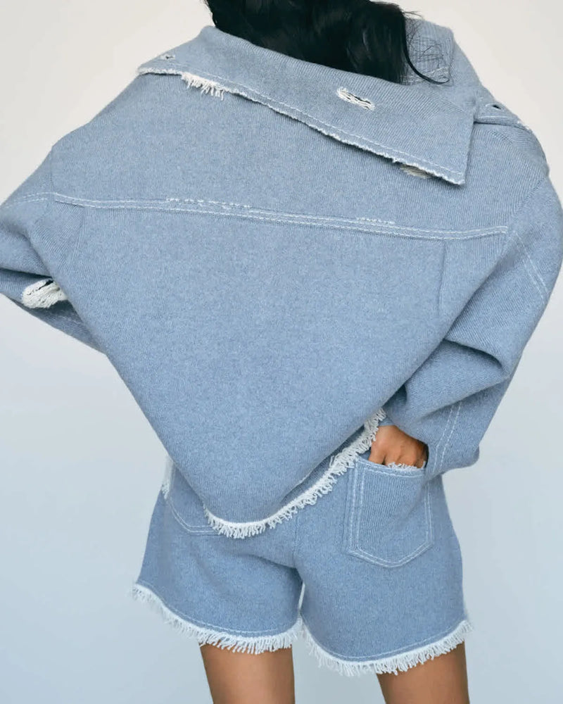 Cashmere & Cotton-blend Denim Jacket