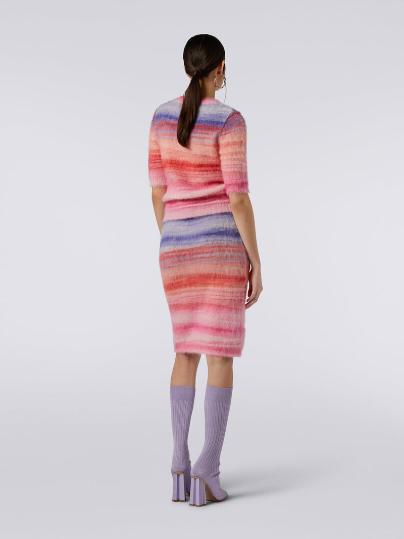 Striped Brushed Mohair Skirt