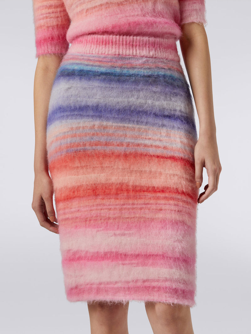 Striped Brushed Mohair Skirt