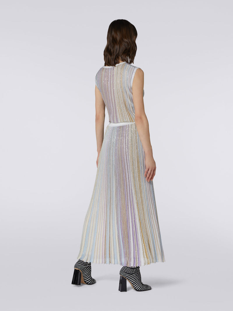 Sequin Embelished Pleated Long Skirt