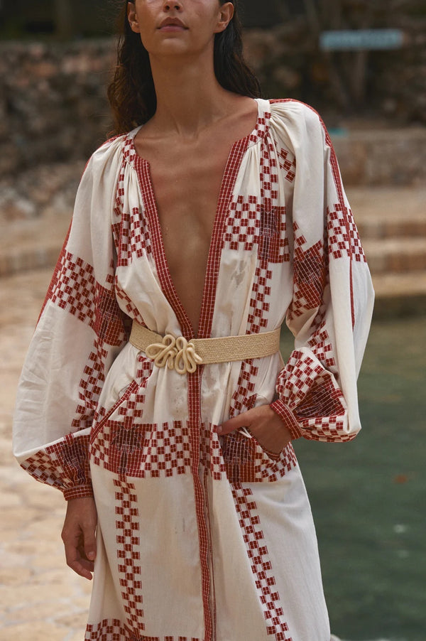 Diosa Geométrica Cotton Tunic Dress
