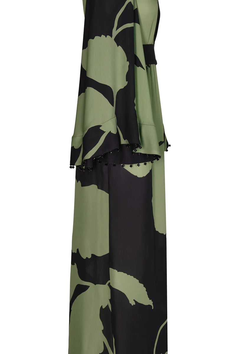 Earthy Elegance Silk Maxi Dress