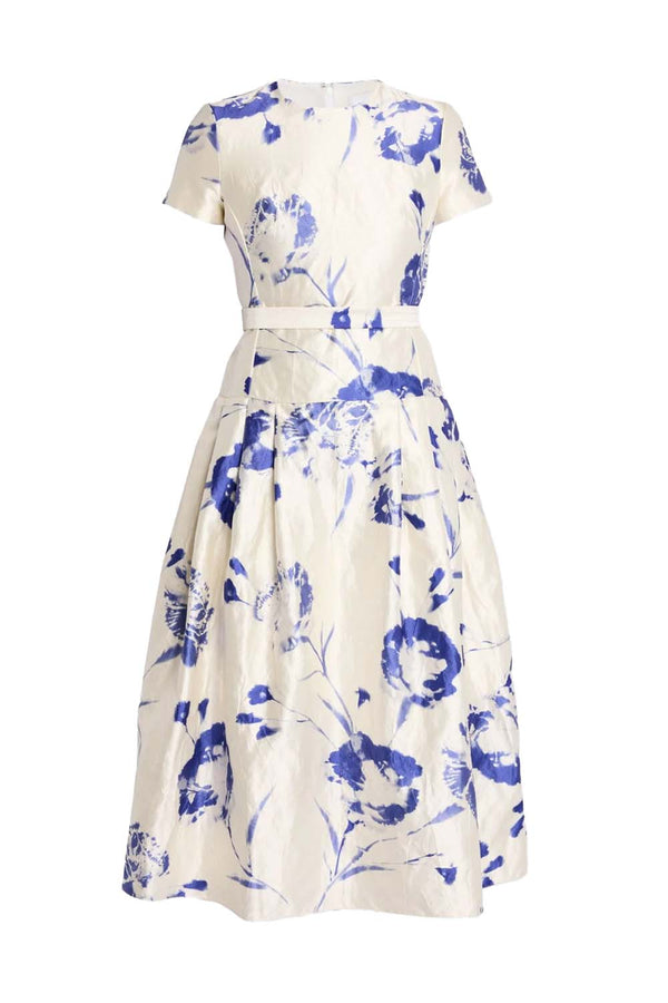 Floral Satin Cocktail Dress