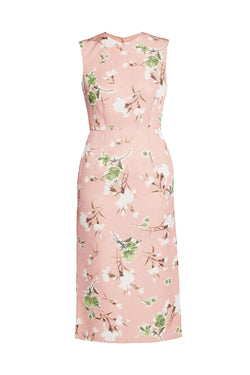 Floral Print Cotton Faille Pencil Dress