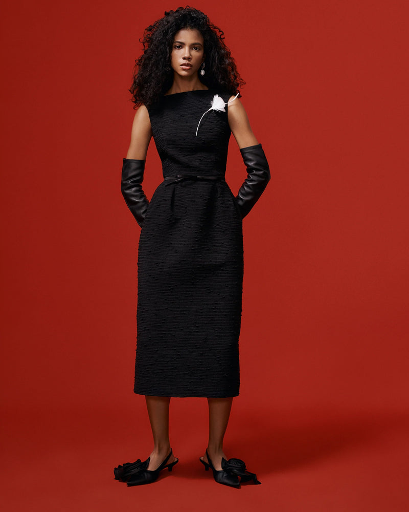 Tweed Midi Pencil Dress