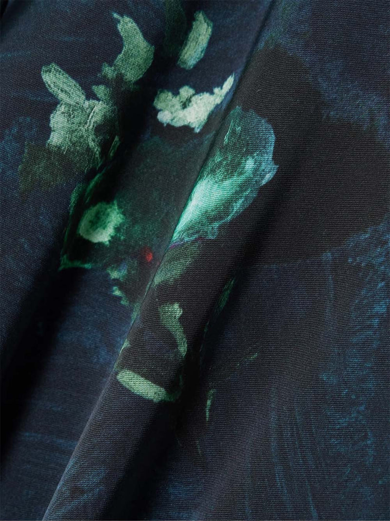 Floral-print Duchesse-satin Midi Dress