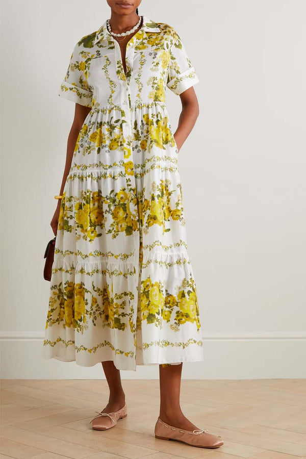 Helena Floral Cotton Poplin Maxi Dress