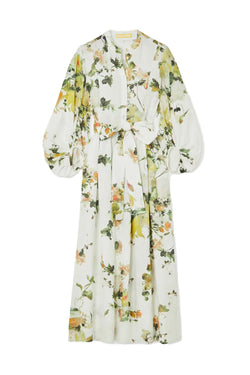 Nairne Floral-Print Linen Midi Dress