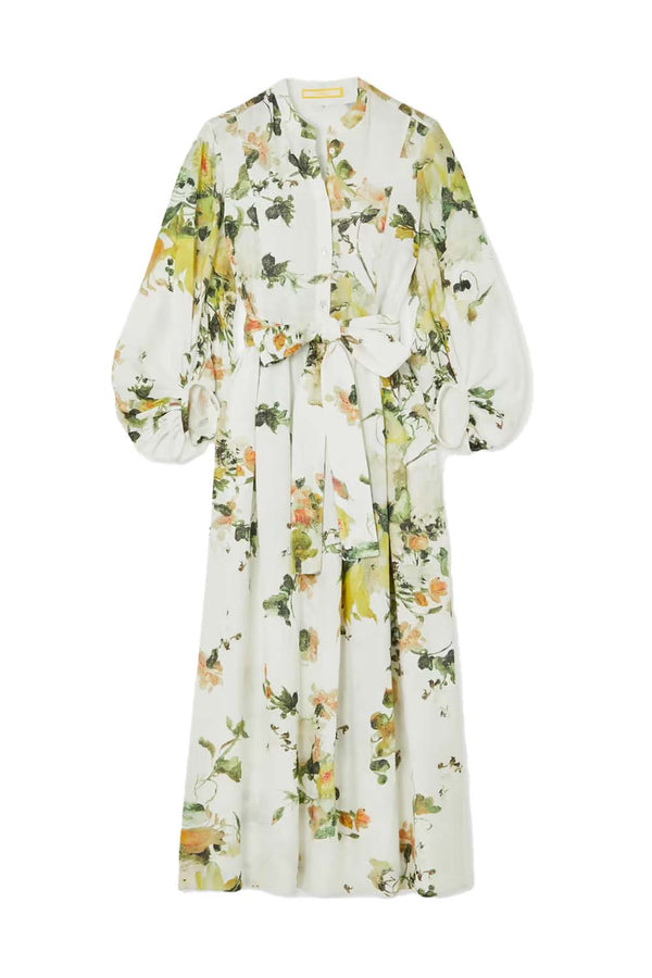 Nairne Floral-Print Linen Midi Dress