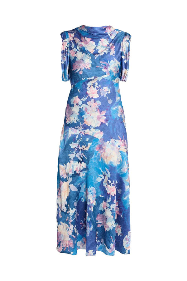 Floral Satin Midi Dress