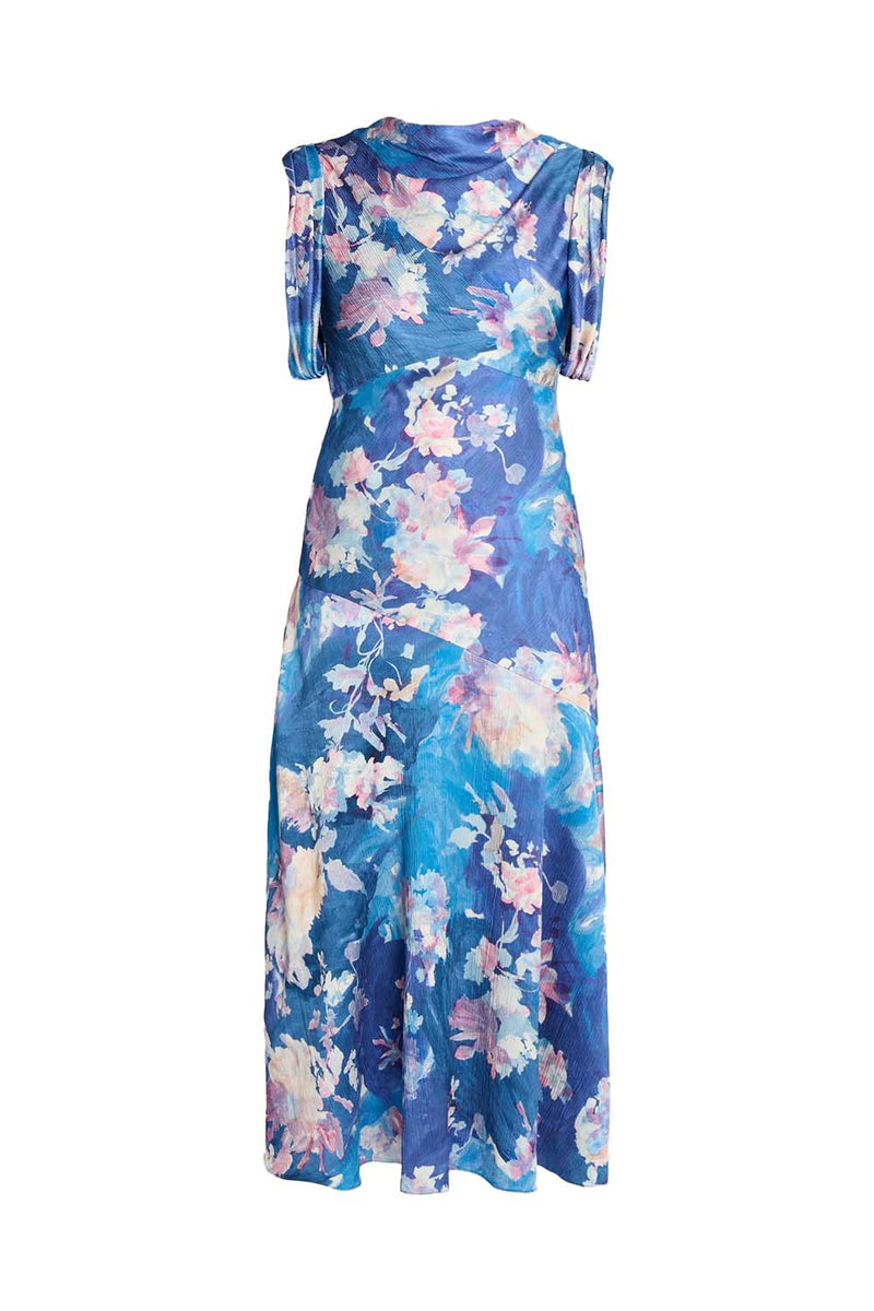 Floral Satin Midi Dress