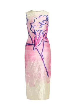 Crinkle Satin Sheath Dress