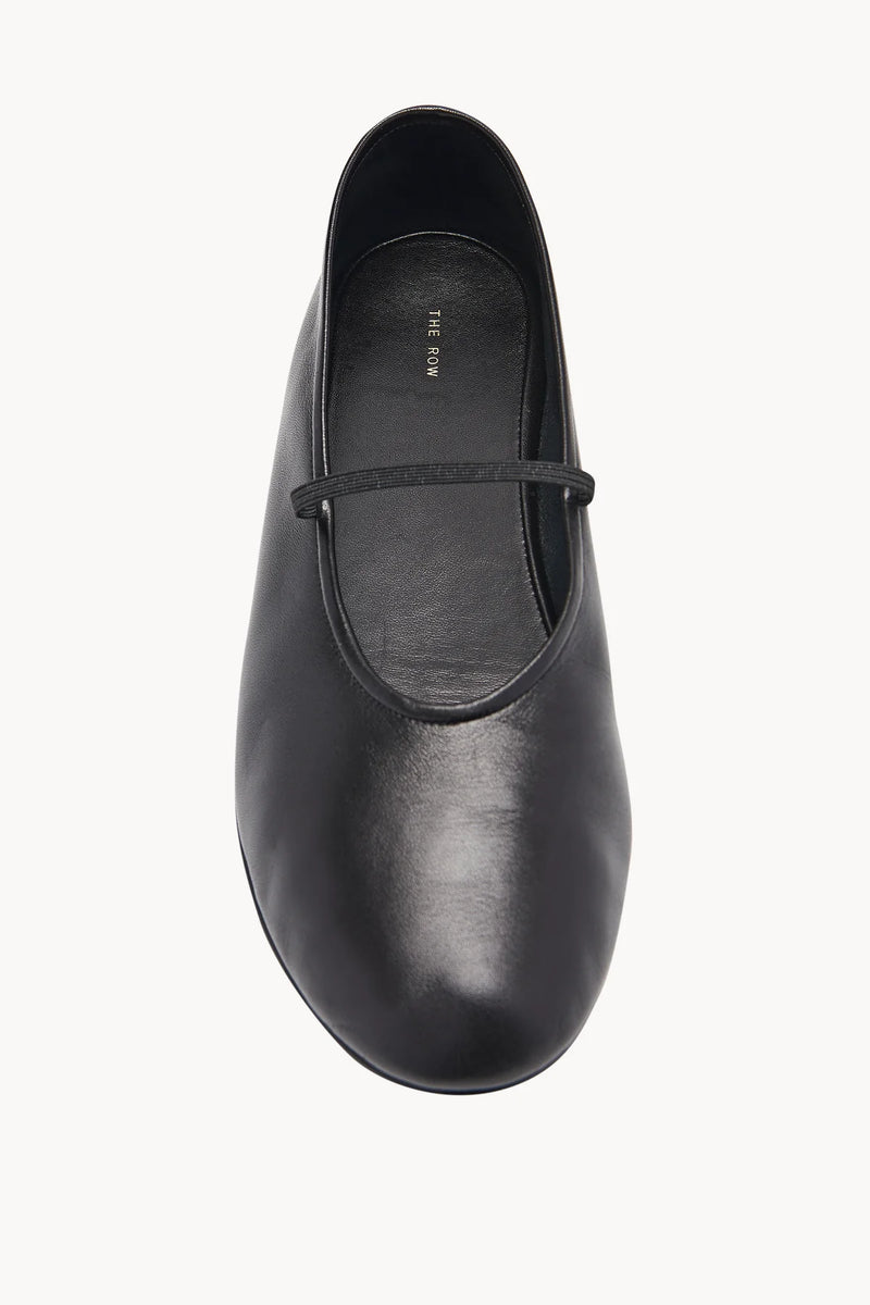 Elastic Leather Ballet Flats