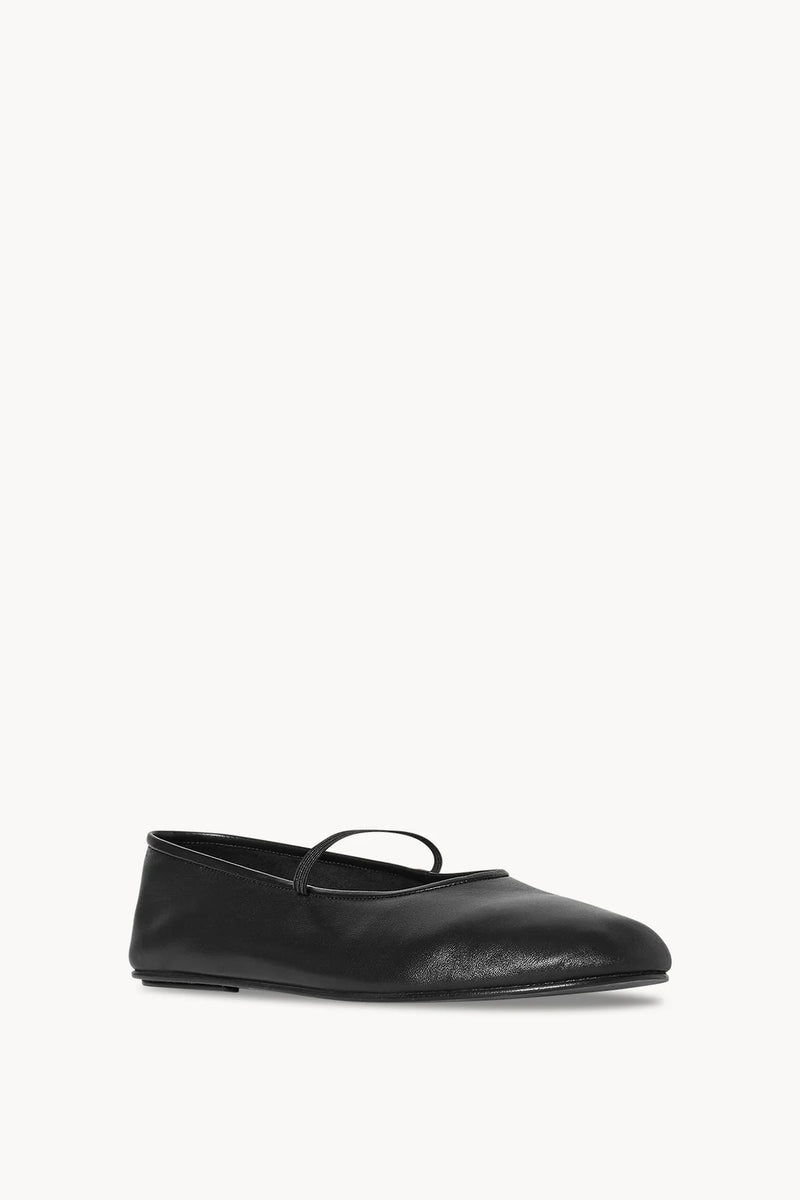 Elastic Leather Ballet Flats