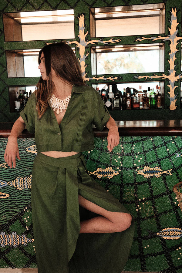 Language of the Soul Cropped Linen Shirt