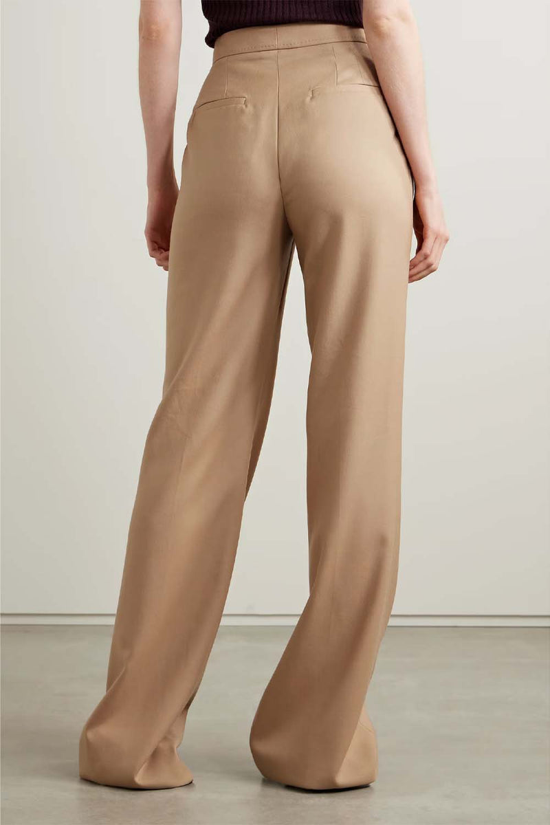 Vesta Wool-Twill Straight-Leg Pants