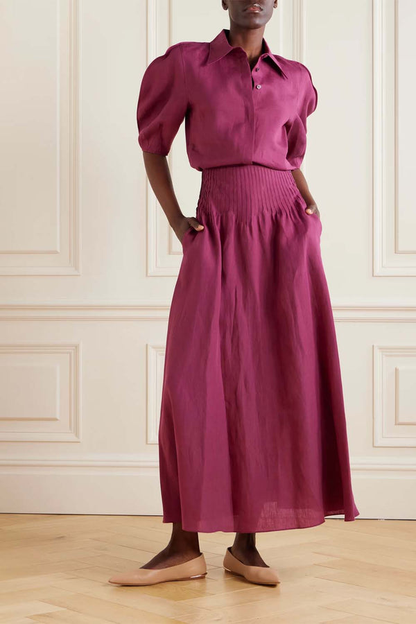 Penelope Linen Midi Skirt