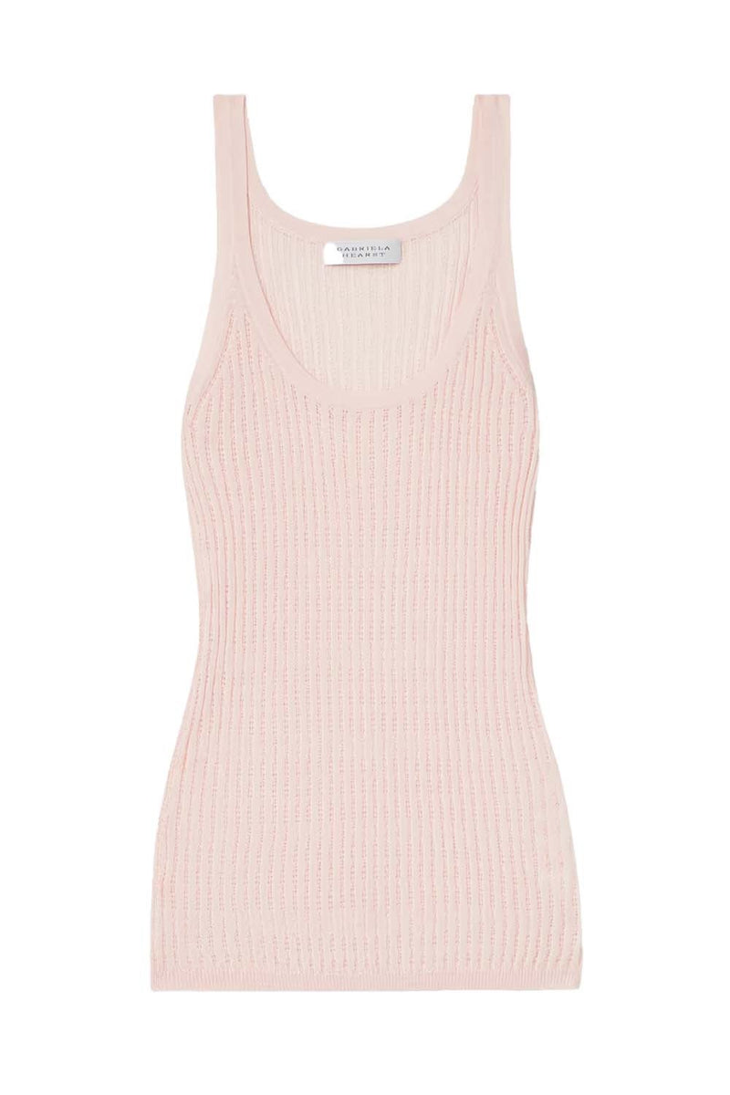 Nevin Pointelle-Knit Cashmere and Silk-Blend Tank