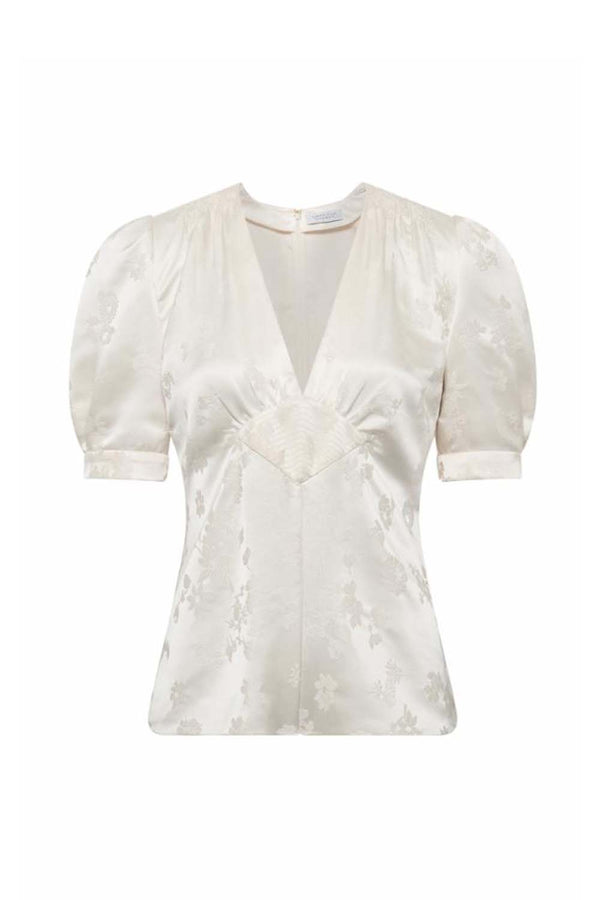 Oberon Silk-satin Jacquard Top