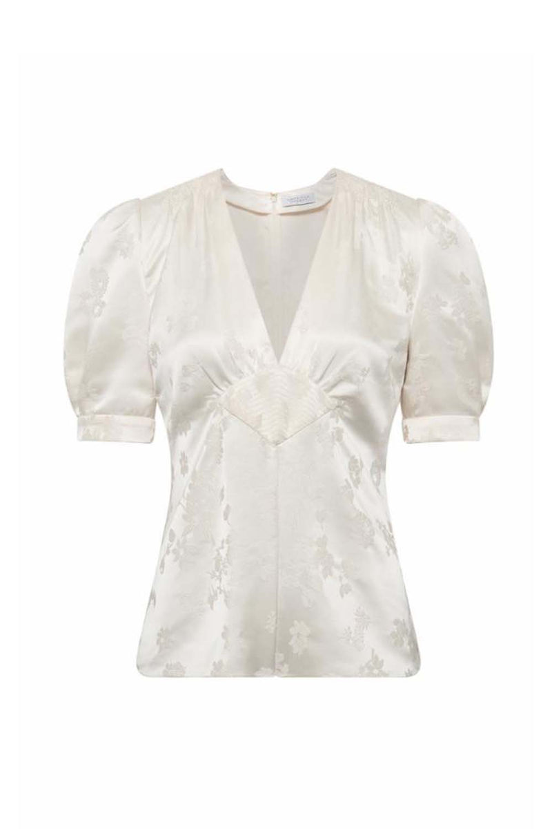 Oberon Silk-satin Jacquard Top