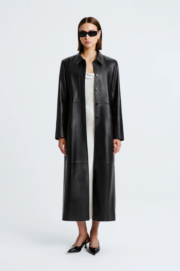 Gotham Sleek Leather Coat