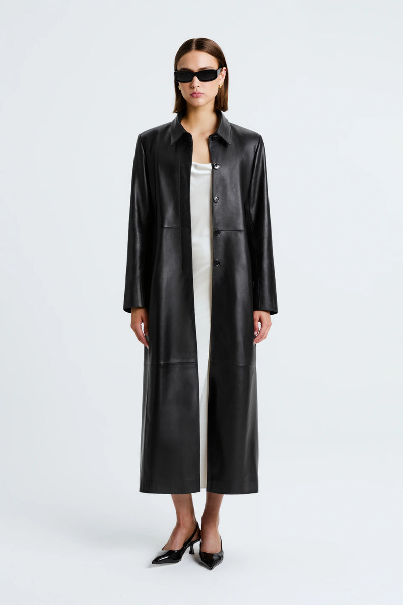 Gotham Sleek Leather Coat