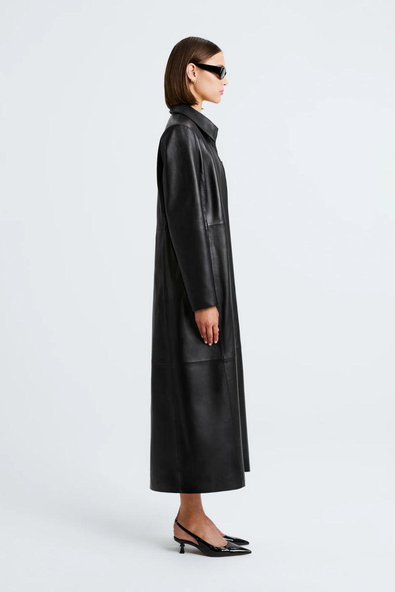Gotham Sleek Leather Coat