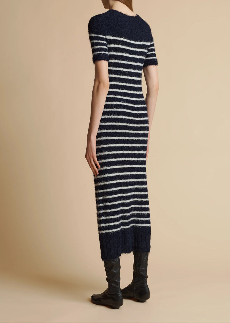 Helen Stripe Silk & Cashmere Knit Dress
