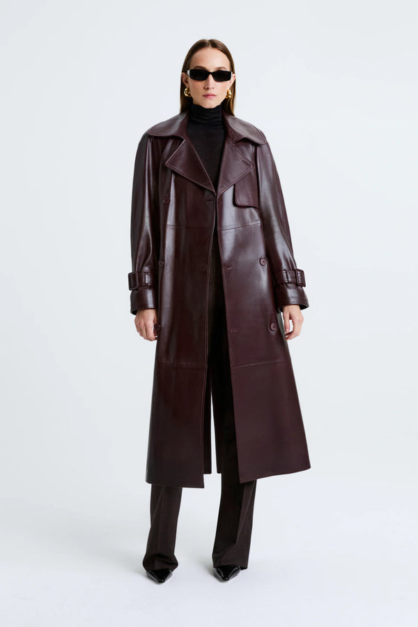 Henri Leather Trench Coat
