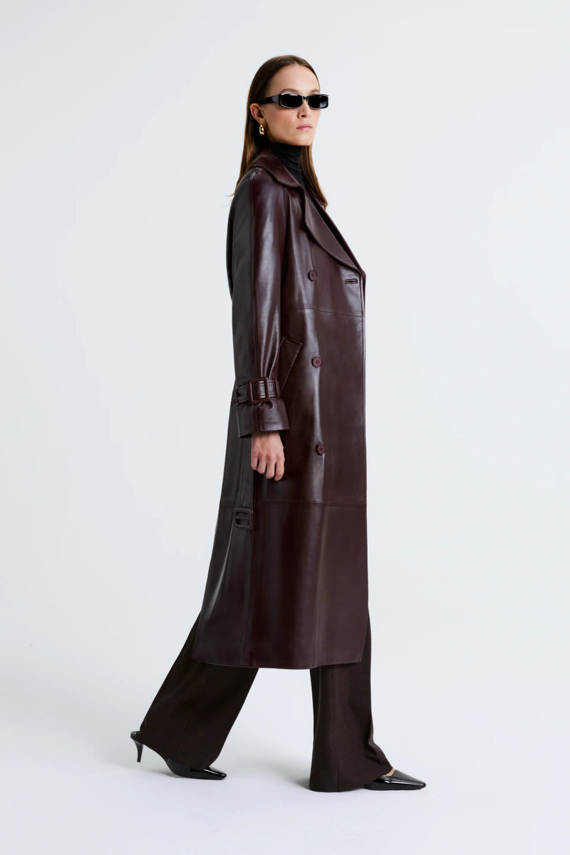 Henri Leather Trench Coat