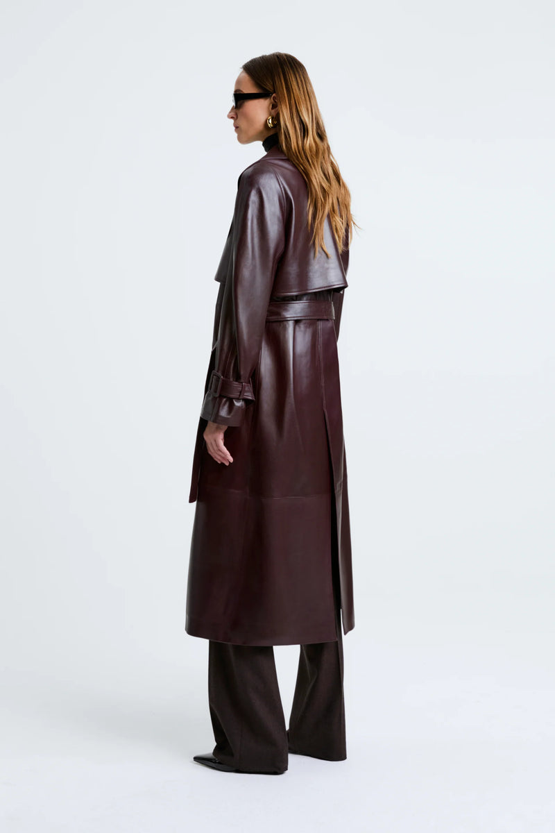 Henri Leather Trench Coat