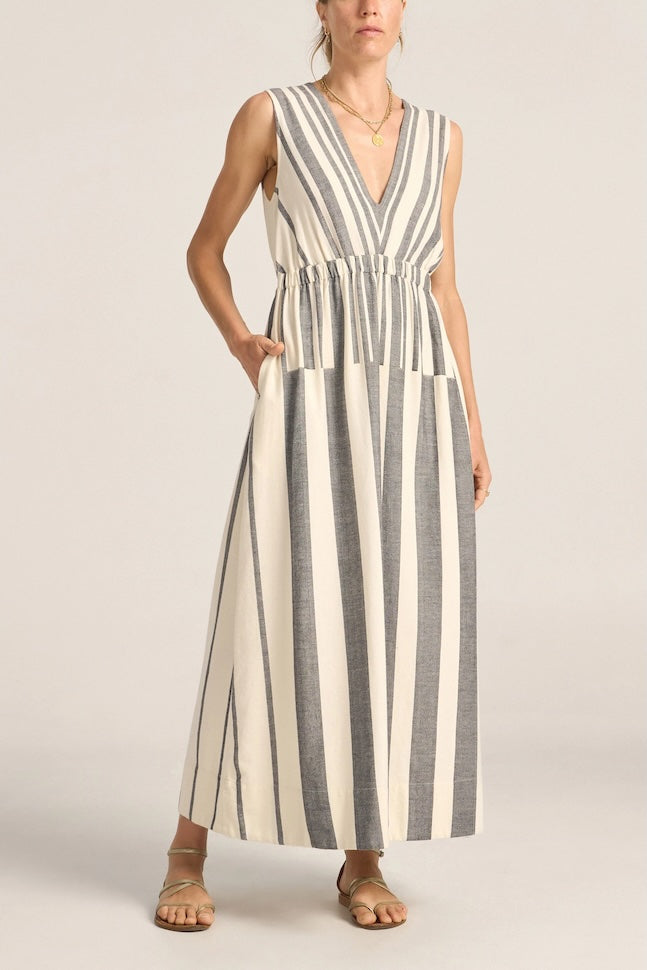 Eirene Broken Stripe Ankle Dress