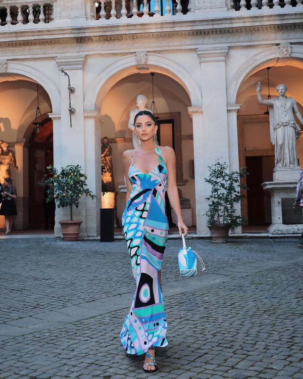 Vivara-Print Silk Maxi Dress