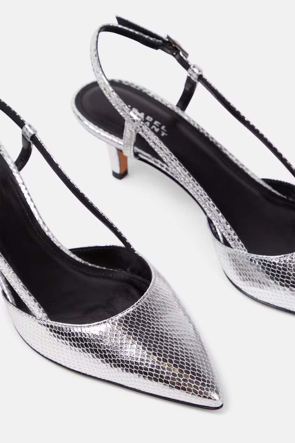 Pilia Metallic Leather Slingback Pumps