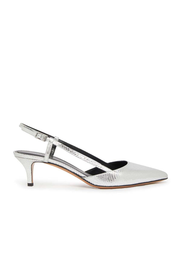 Pilia Metallic Leather Slingback Pumps